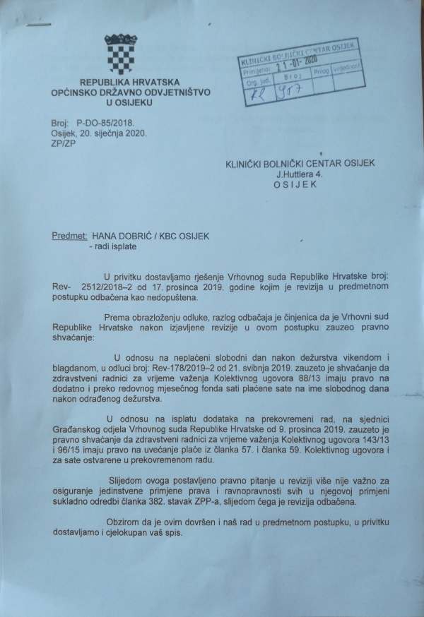 Prekovremeni rad i ODO povodom izjavljenih izvanrednih revizija