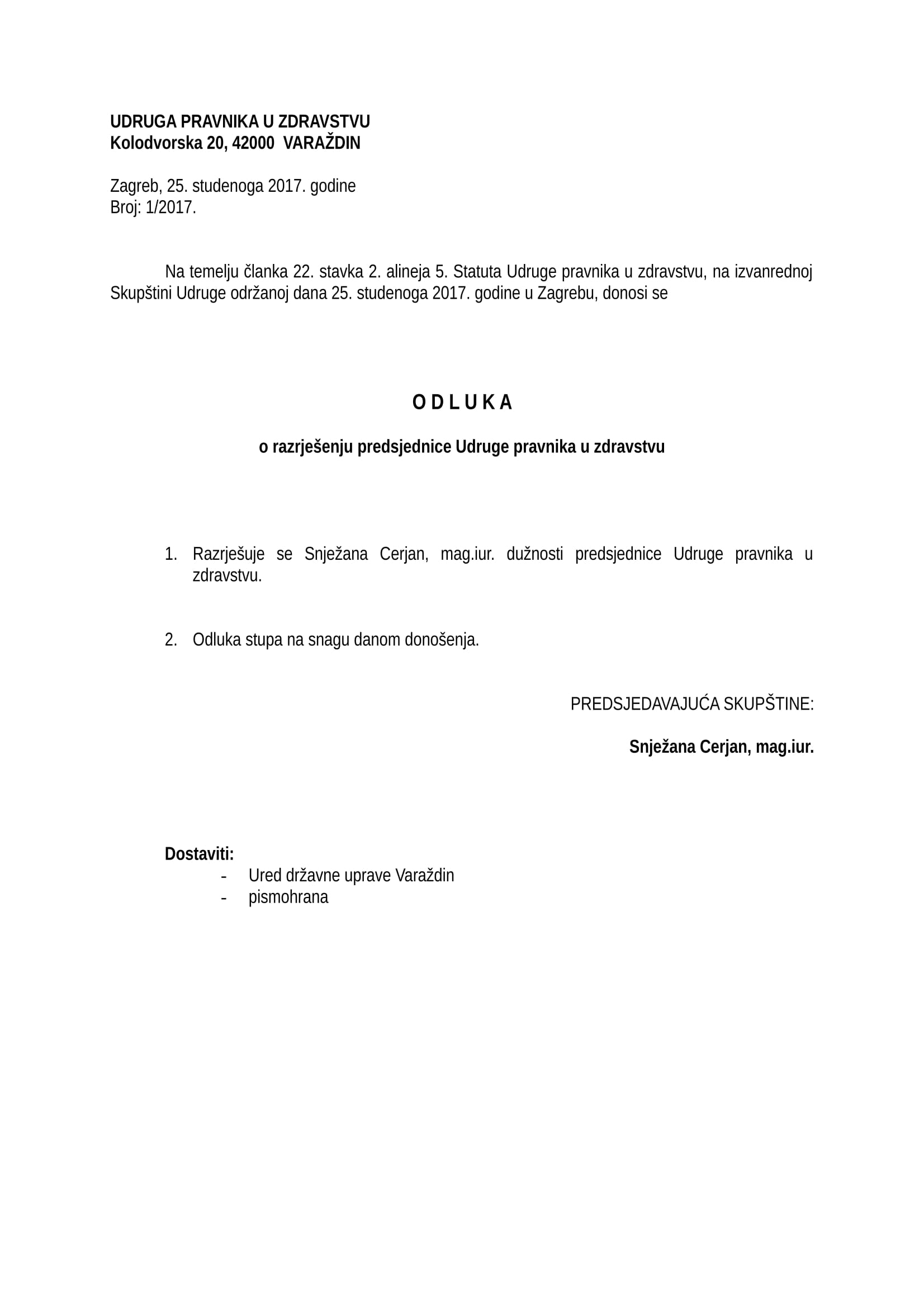 2017 Odluka o razrješenju predsjednika 1