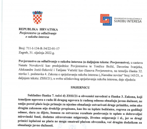 Smjernica o zabrani primitka dodatne naknade iz članka 7. točke d) Zakona o sprječavanju sukoba interesa (NN 143/21) temeljem ugovora o radu ili drugog ugovora iz radnog odnosa