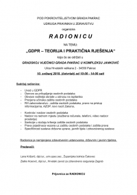 2. Radionica GDPR - Pakrac 10.5.-PRIJAVE!